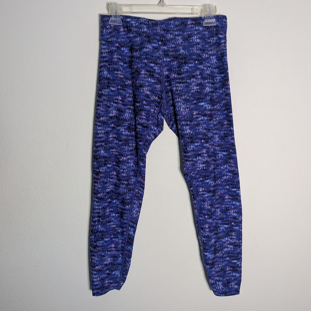 Calvin Klein Performance Blue & Black Space-Dye Leggings